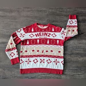 Vintage Heinz Ketchup Christmas Sweater Men's Size 2XL Limited-Edition Red/White